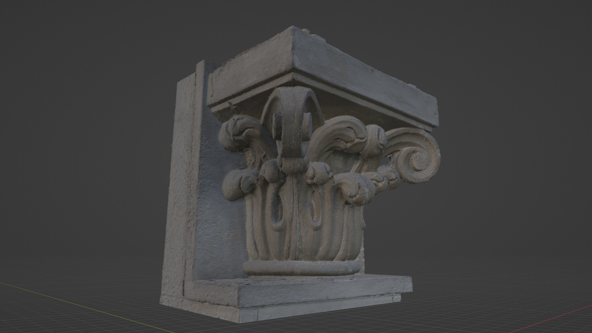 3D Scan of a Decorative Architectural Capital Low-poly 3D model_9