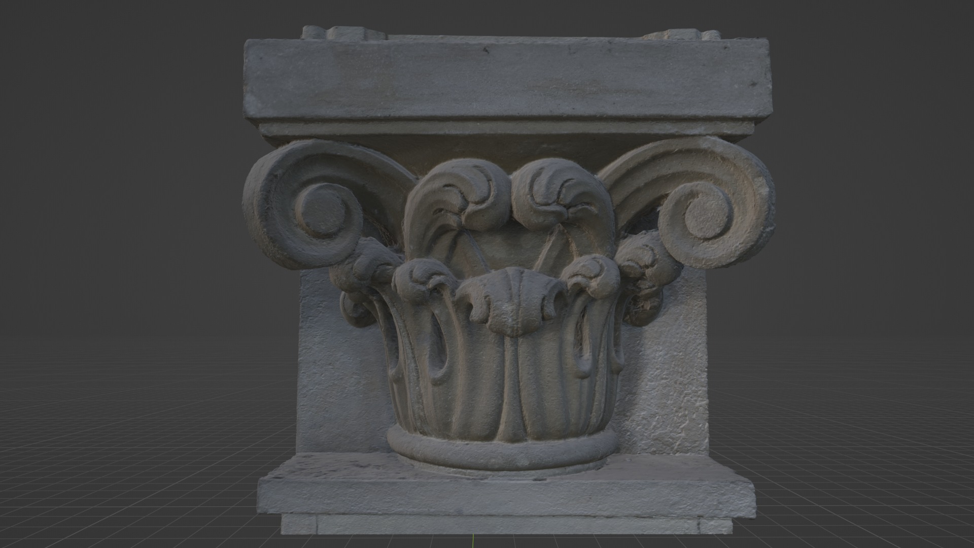 3D Scan of a Decorative Architectural Capital Low-poly 3D model_8