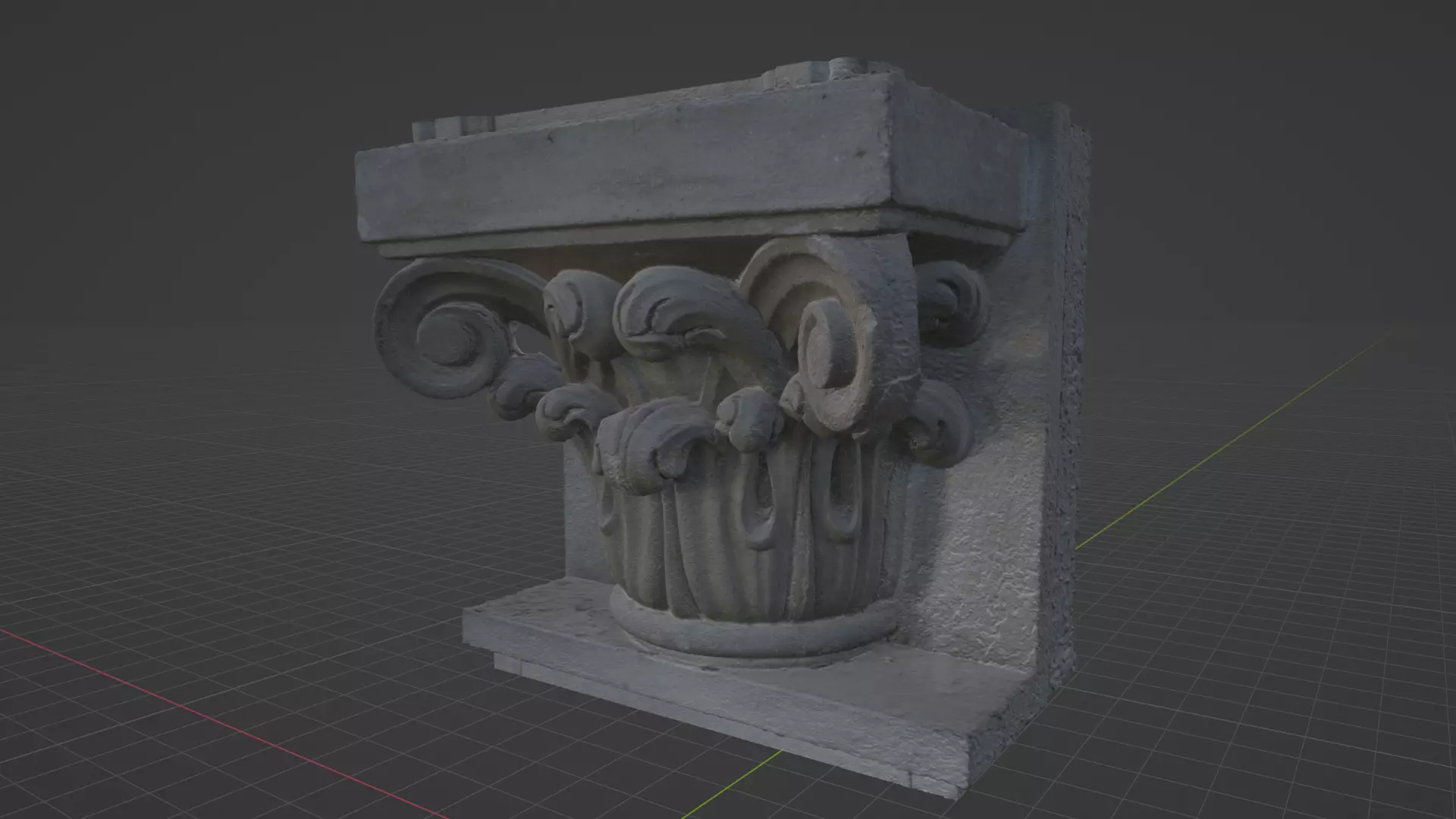 3D Scan of a Decorative Architectural Capital Low-poly 3D model_0