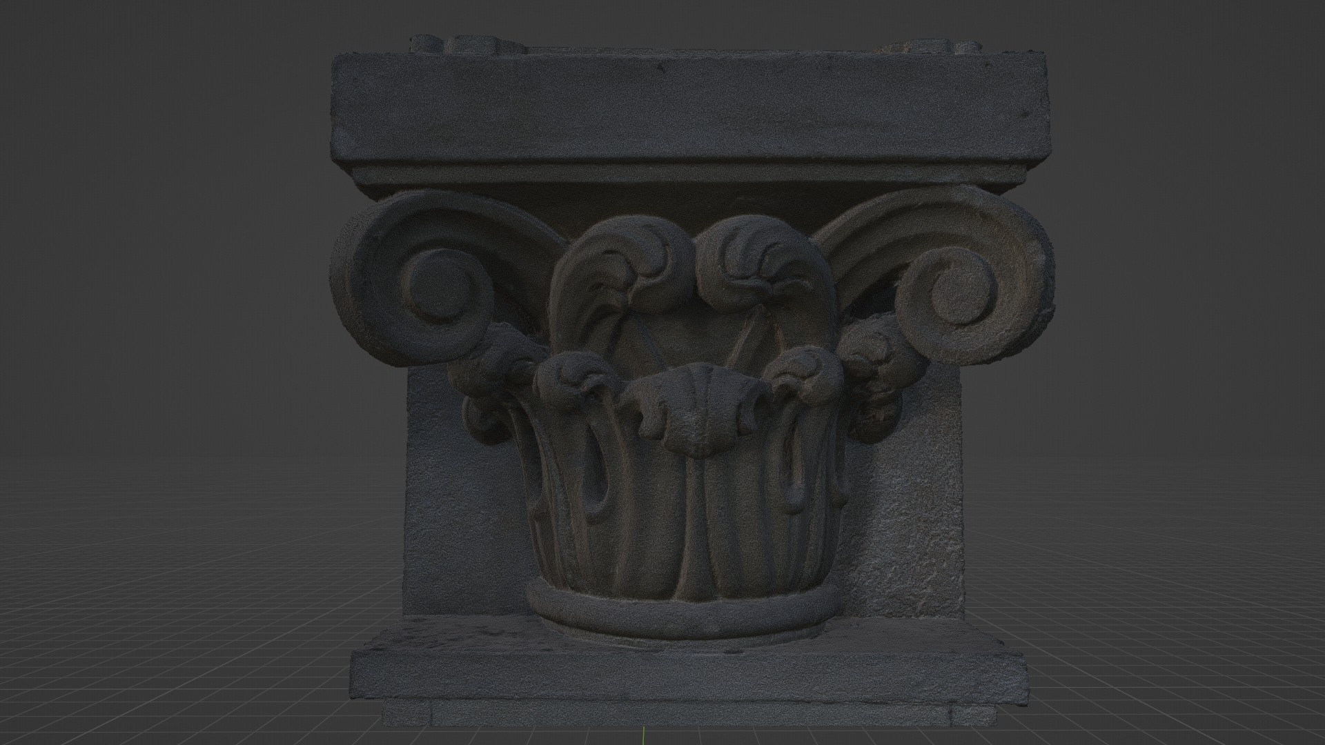 3D Scan of a Decorative Architectural Capital Low-poly 3D model_7