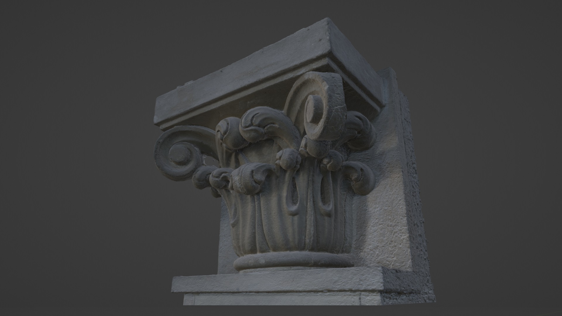 3D Scan of a Decorative Architectural Capital Low-poly 3D model_11