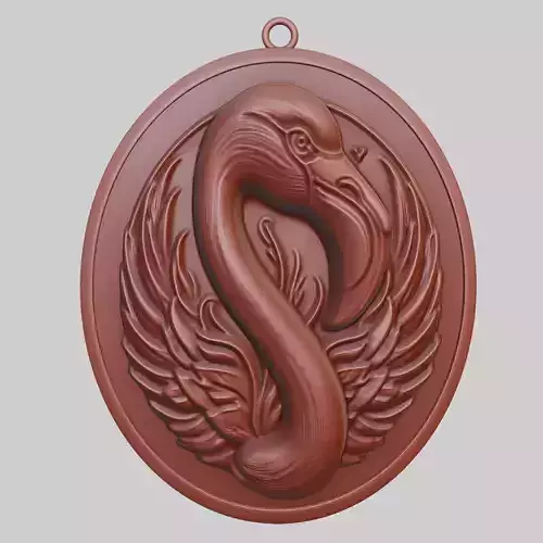 Flamingo Animal Pendant Flamingo Animal Medallion 