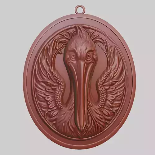 Pelican Animal Pendant Pelican Animal Medallion 