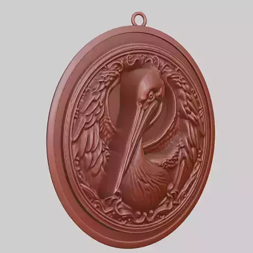 Pelican Animal Pendant Pelican Animal Medallion 