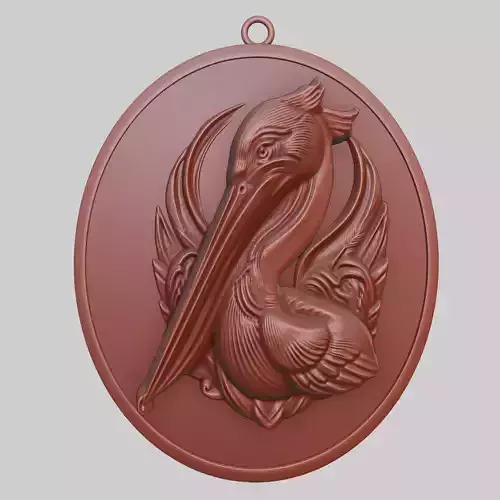 Pelican Animal Pendant Pelican Animal Medallion 