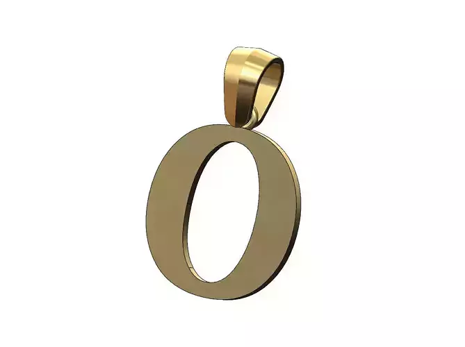 O initial letter pendant charm with bail