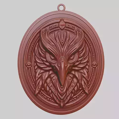 Hawk Animal Pendant Hawk Animal Medallion 