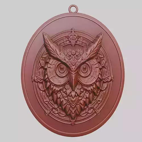 Owl Animal Pendant Owl Animal Medallion 