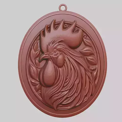 Rooster Animal Pendant Rooster Animal Medallion 