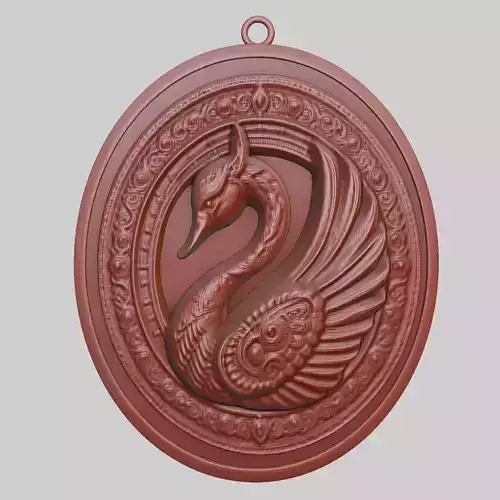 Swan Animal Pendant Swan Animal Medallion 