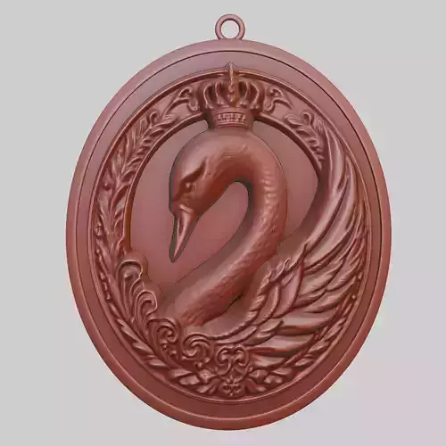 Swan Animal Pendant Swan Animal Medallion 