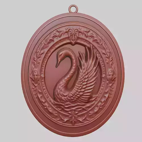 Swan Animal Pendant Swan Animal Medallion 