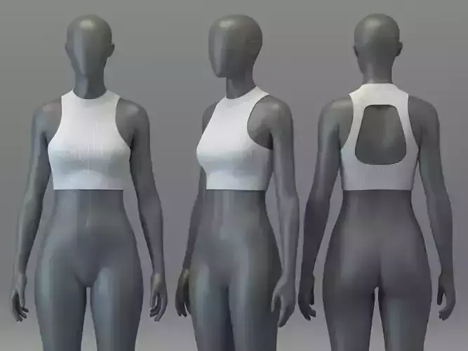 Ribbed Open Back Crop Top