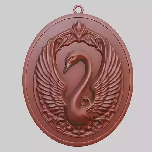 Swan Animal Pendant Swan Animal Medallion 