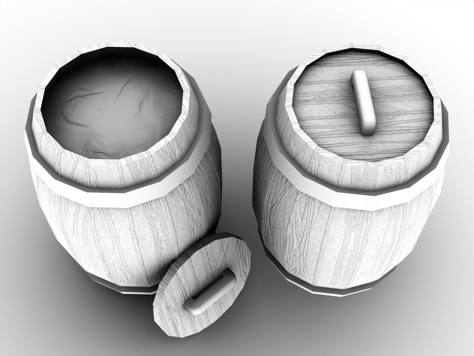 Stylized gameready barrel with poison or acid Low-poly 3D model_14
