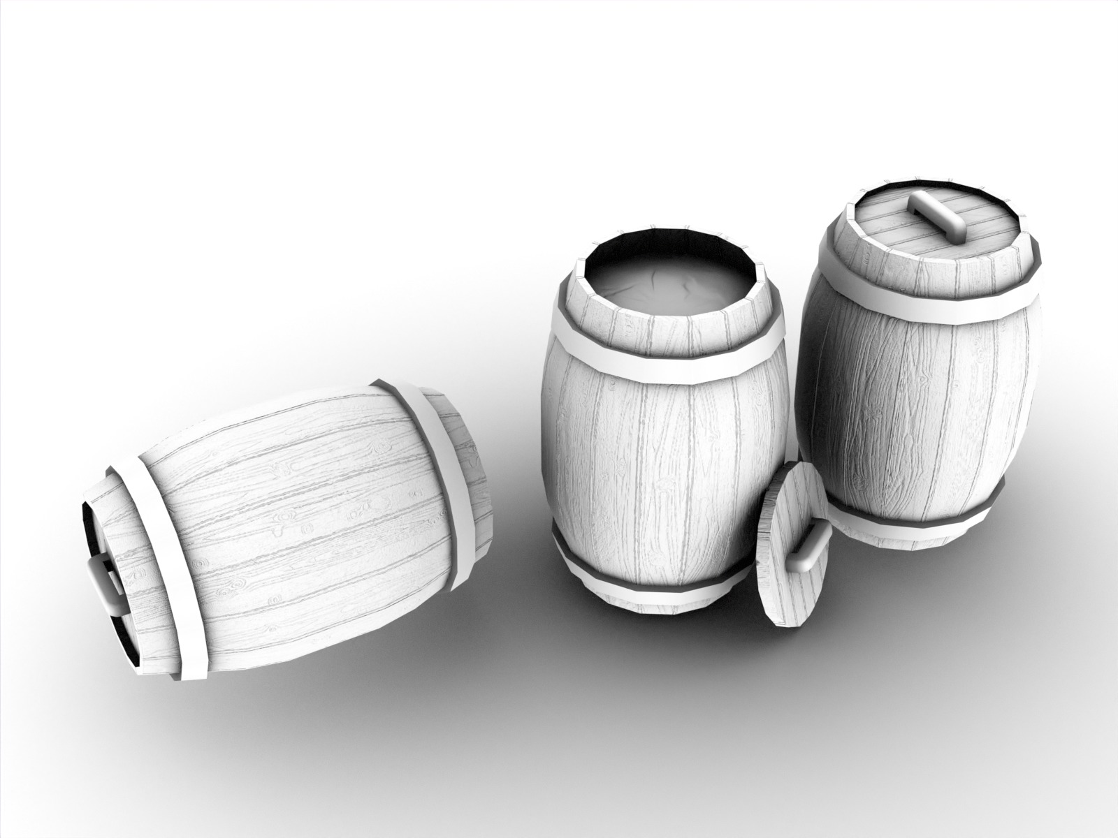 Stylized gameready barrel with poison or acid Low-poly 3D model_16
