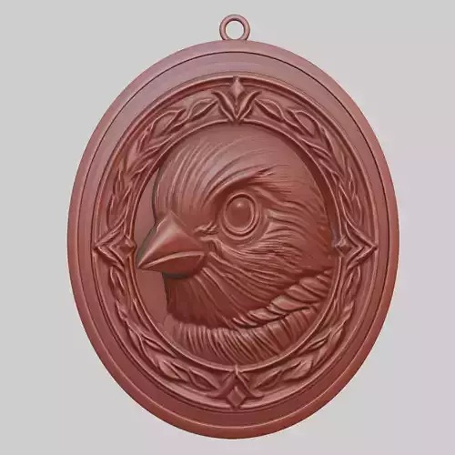 Sparrow Animal Pendant Sparrow Animal Medallion 