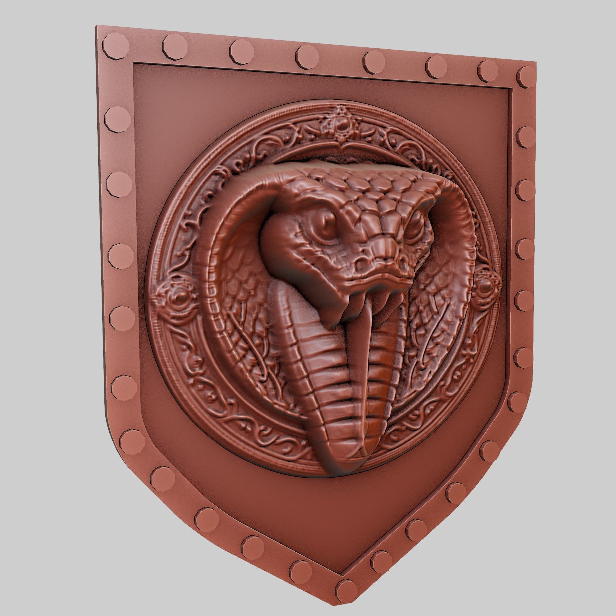 Snake Animal Wall Art Snake Animal Medallion  3D print model_3