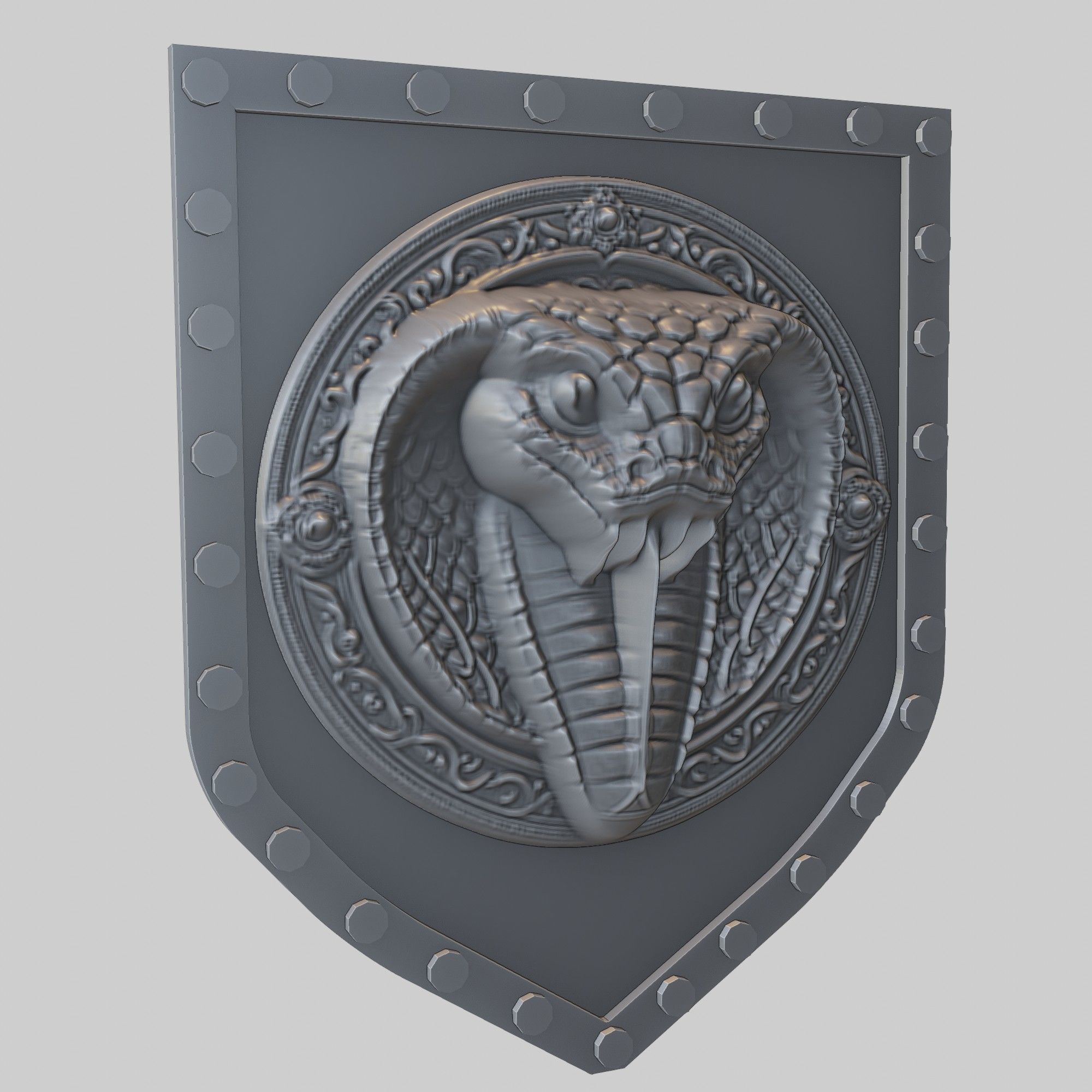 Snake Animal Wall Art Snake Animal Medallion  3D print model_1