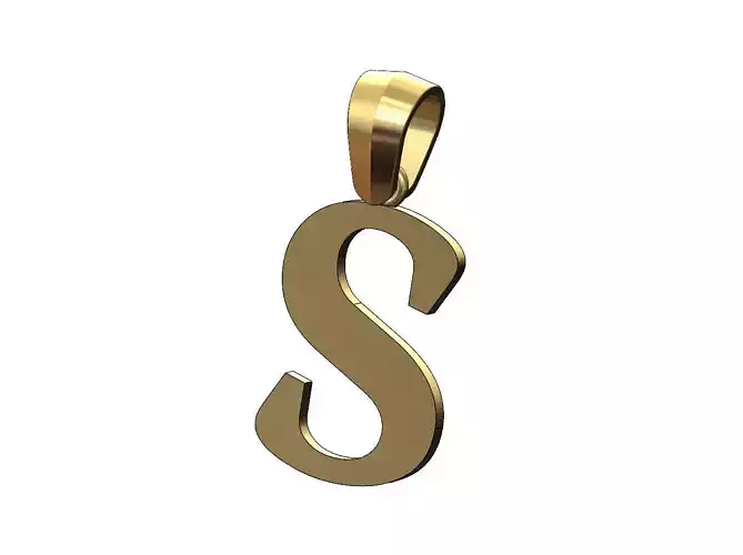S initial letter pendant charm with bail