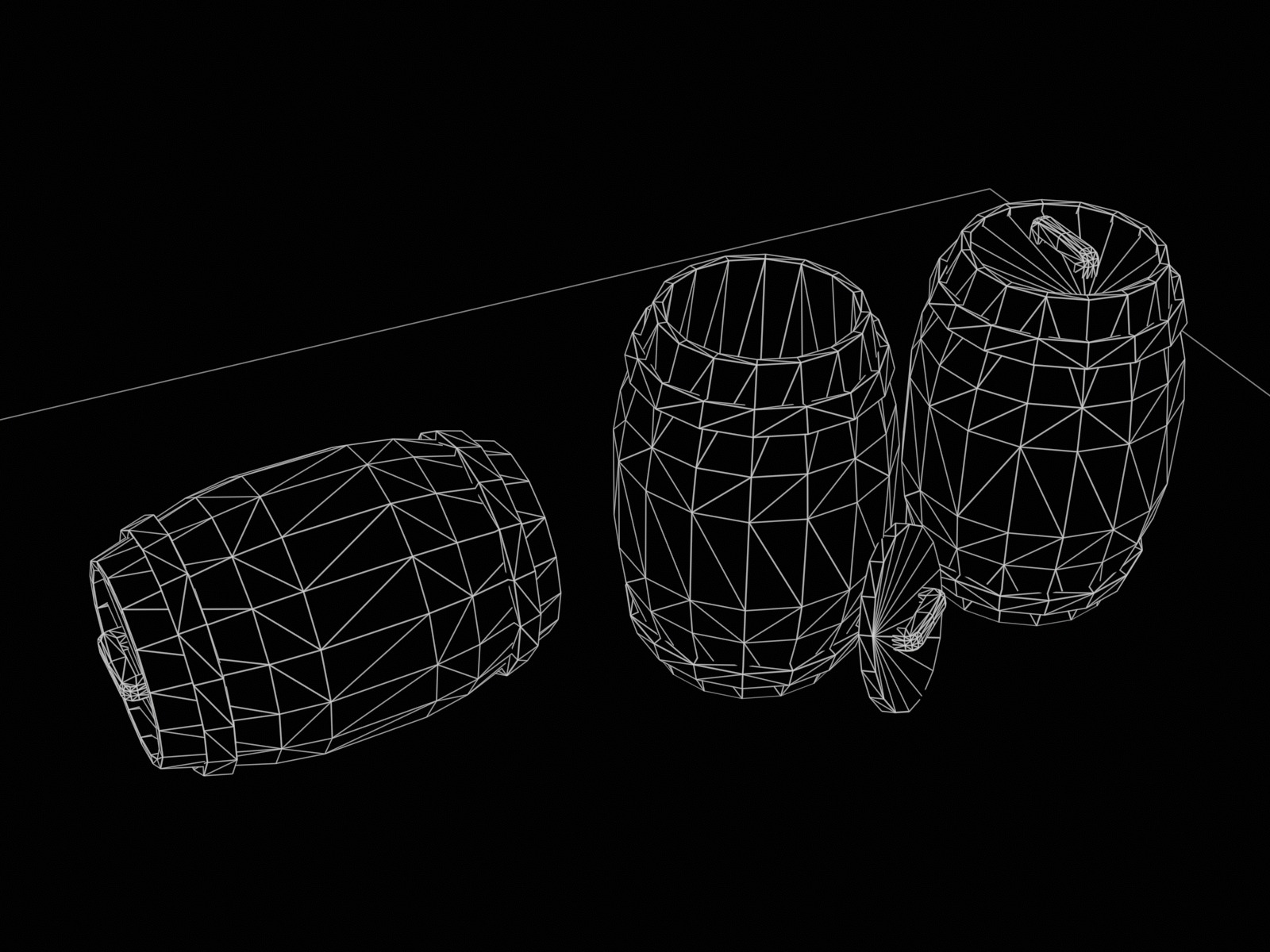 Stylized gameready empty barrel Low-poly 3D model_13