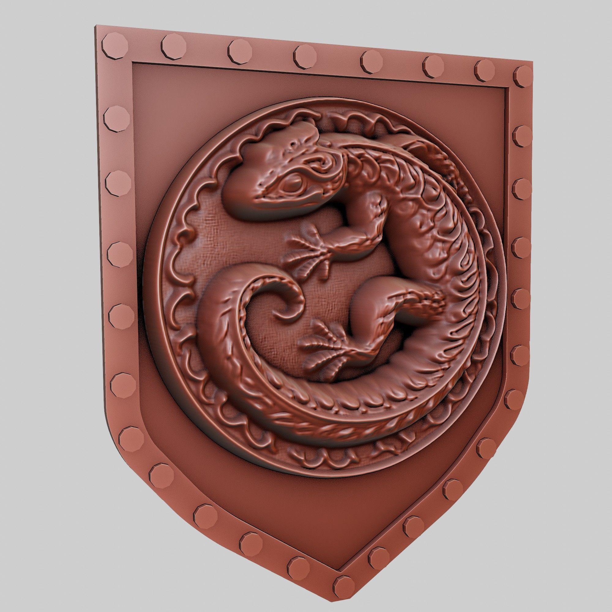 Salamander Animal Wall Art Salamander Animal Medallion  3D print model_3
