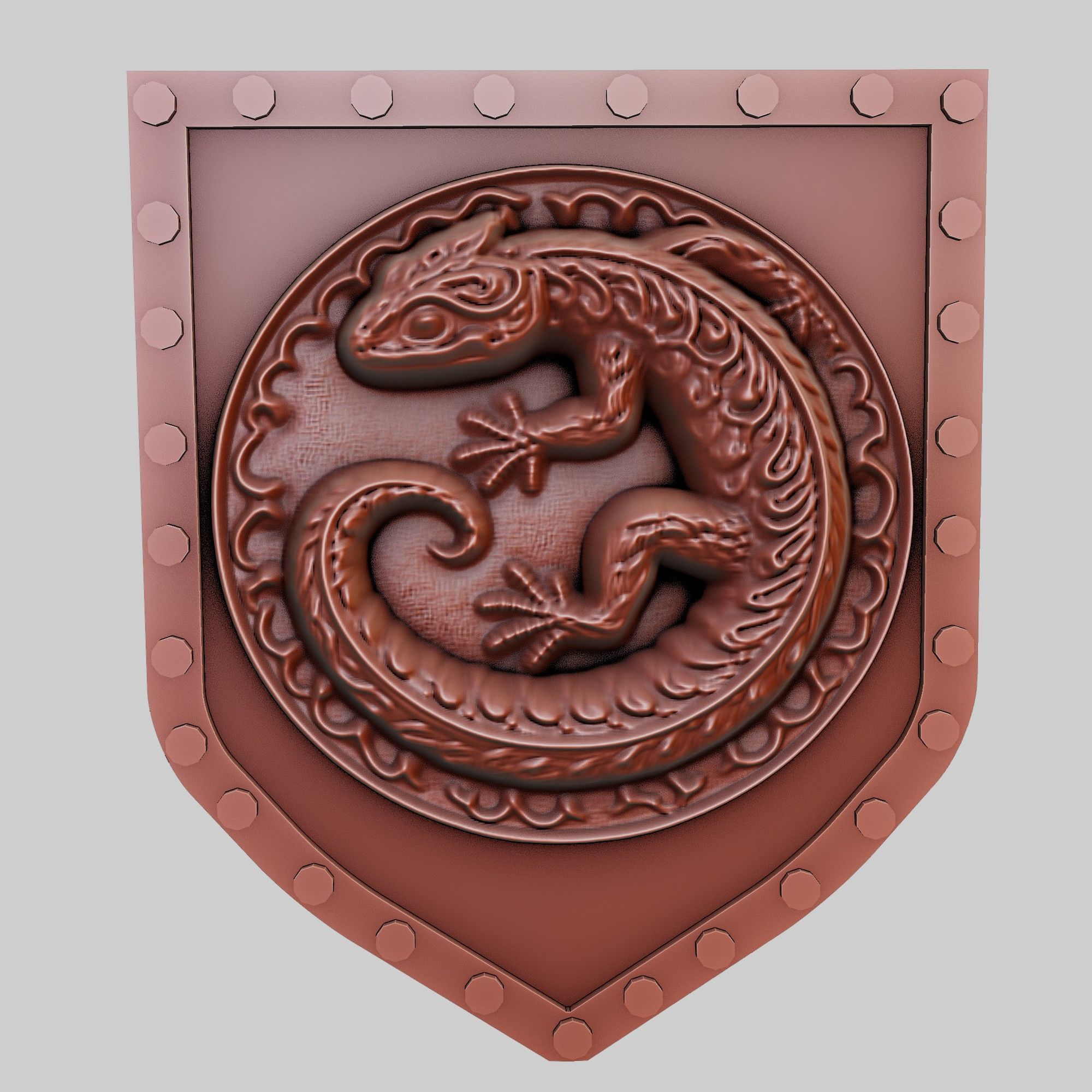 Salamander Animal Wall Art Salamander Animal Medallion  3D print model_2