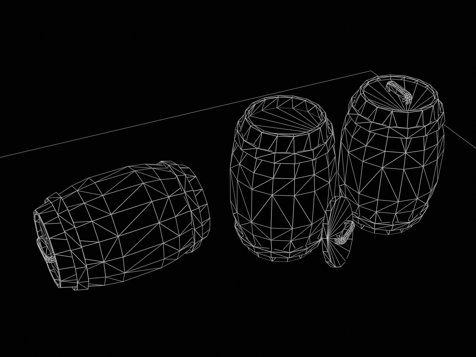 Interactive gameready barrels pack 3D Model Collection_12