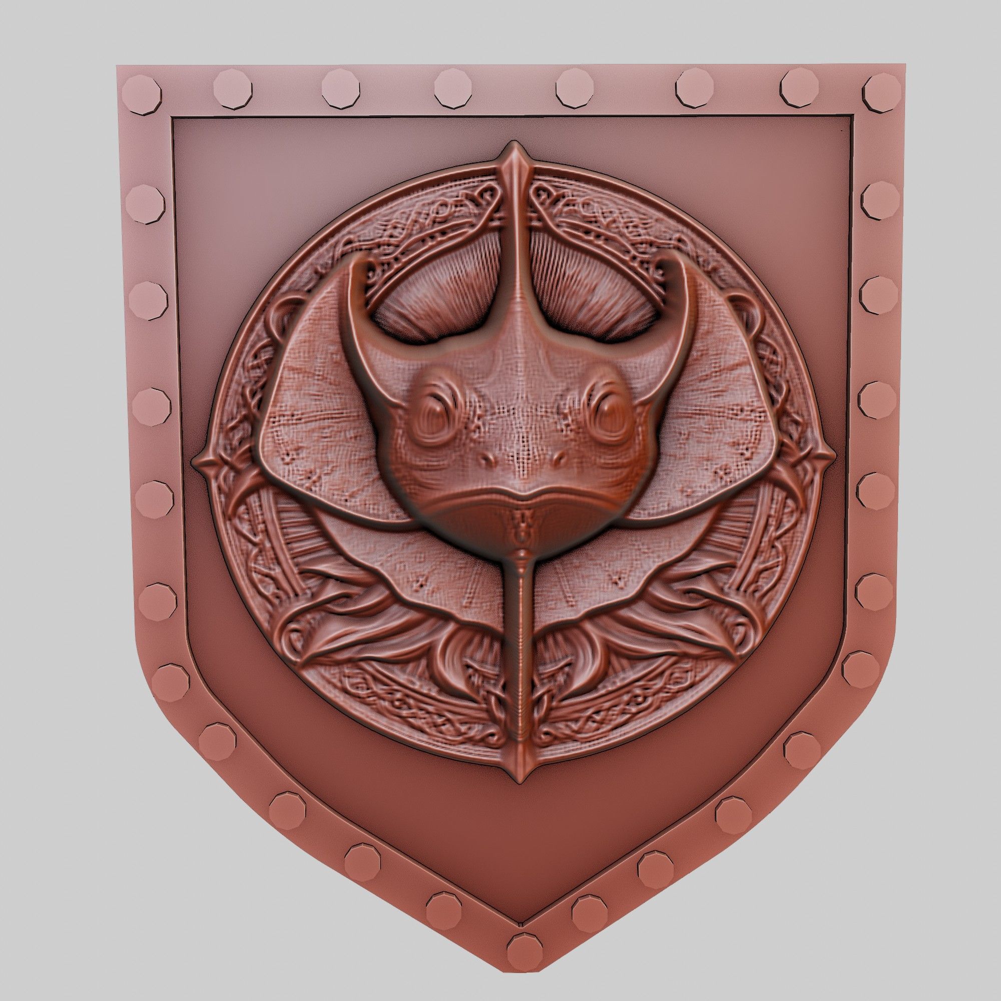 Stingray Animal Wall Art Stingray Animal Medallion  3D print model_2