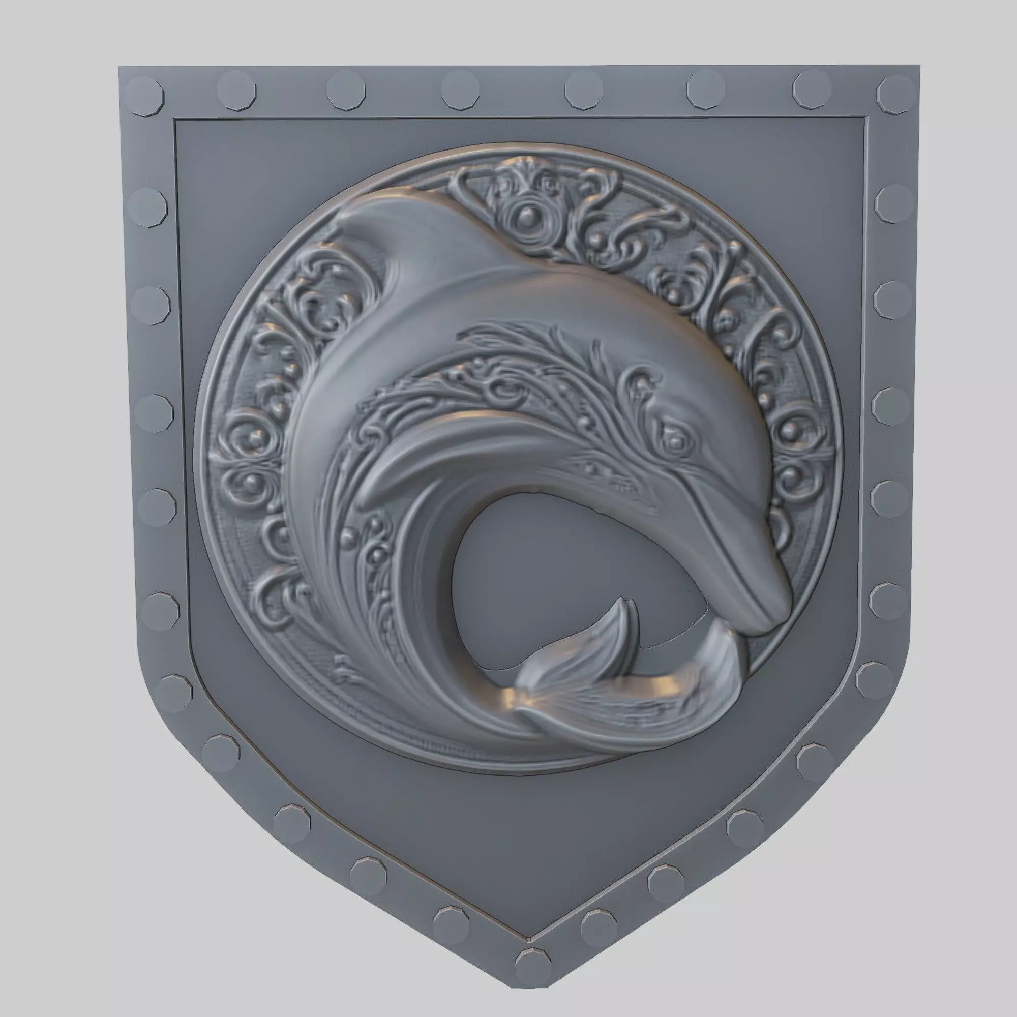 Dolphin Animal Wall Art Dolphin Animal Medallion  3D print model_0