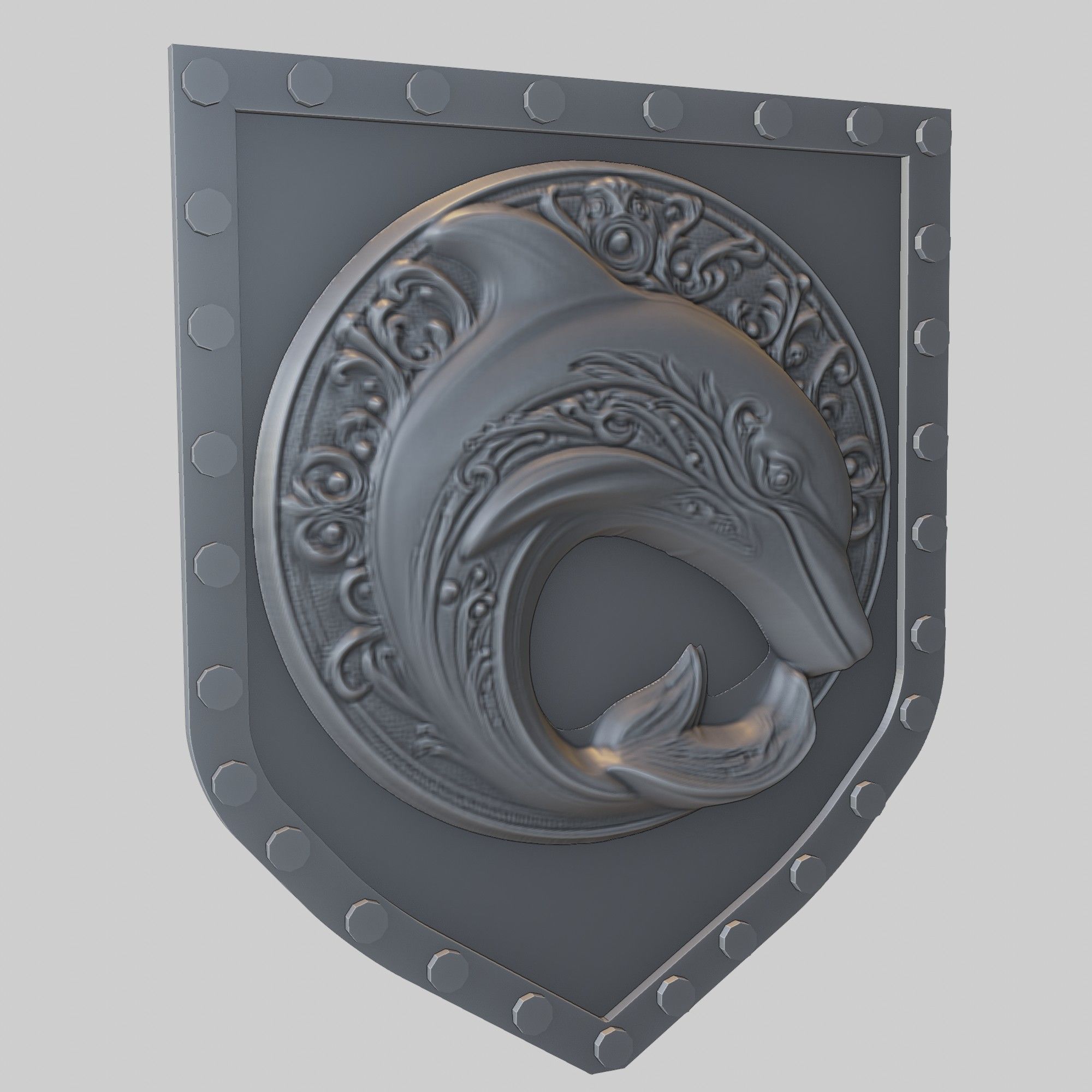 Dolphin Animal Wall Art Dolphin Animal Medallion  3D print model_1
