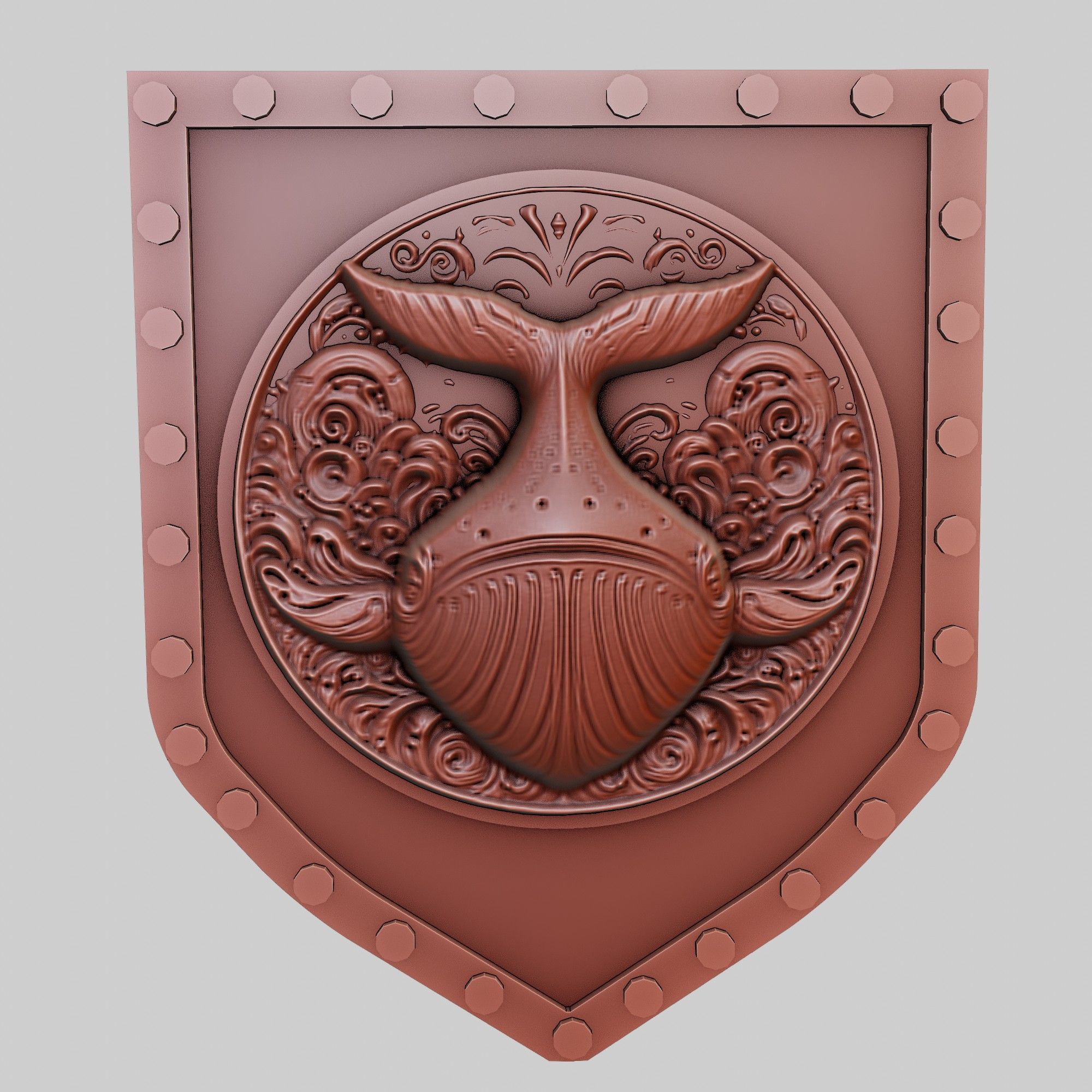 Whale Animal Wall Art Whale Animal Medallion  3D print model_2