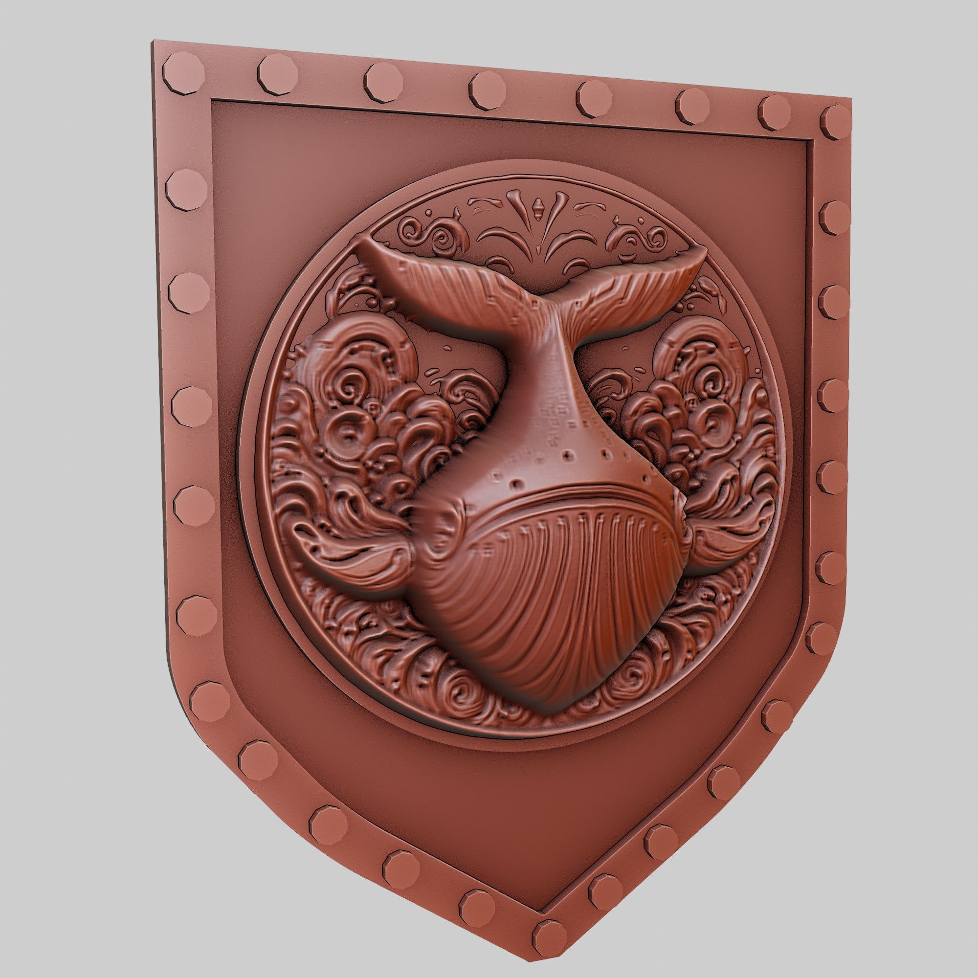 Whale Animal Wall Art Whale Animal Medallion  3D print model_3