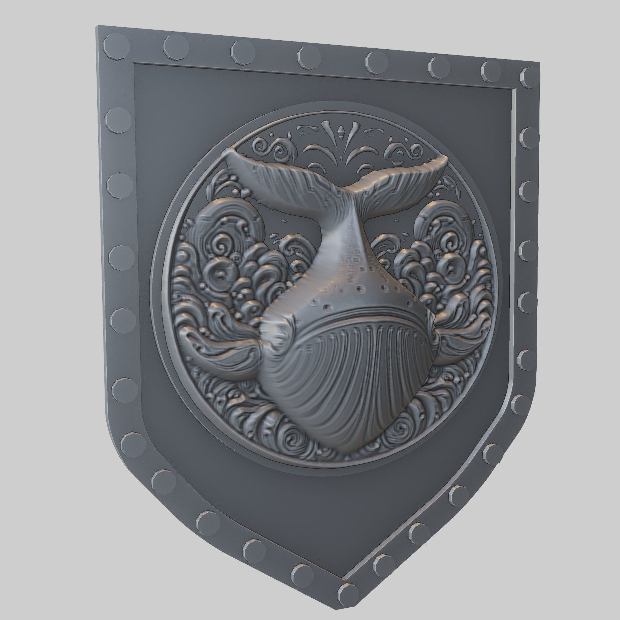 Whale Animal Wall Art Whale Animal Medallion  3D print model_1