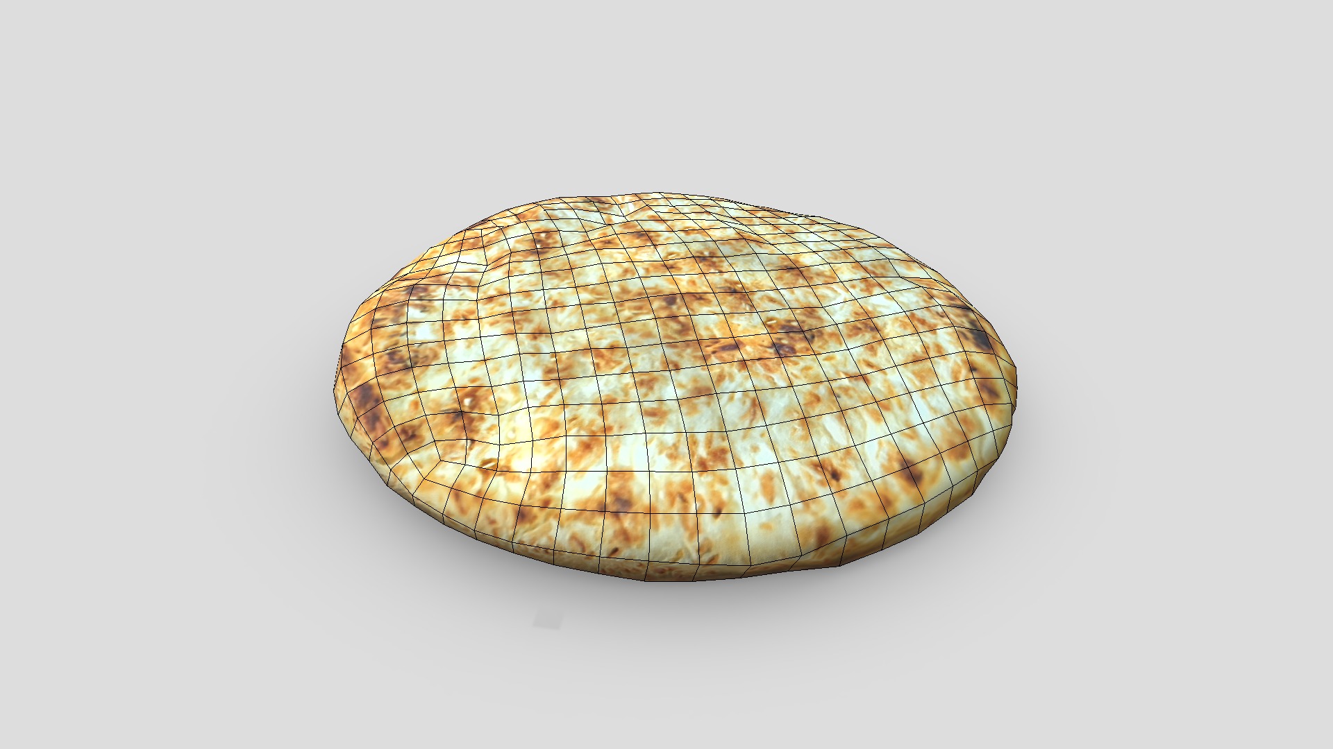 Flatbread Low-poly 3D model_2