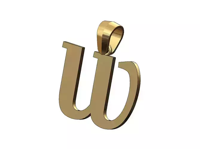 W initial letter pendant charm with bail