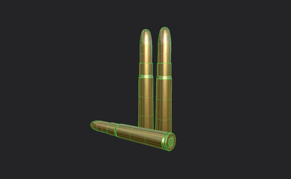 9-57mm-Mauser Ammo Low-poly 3D model_6