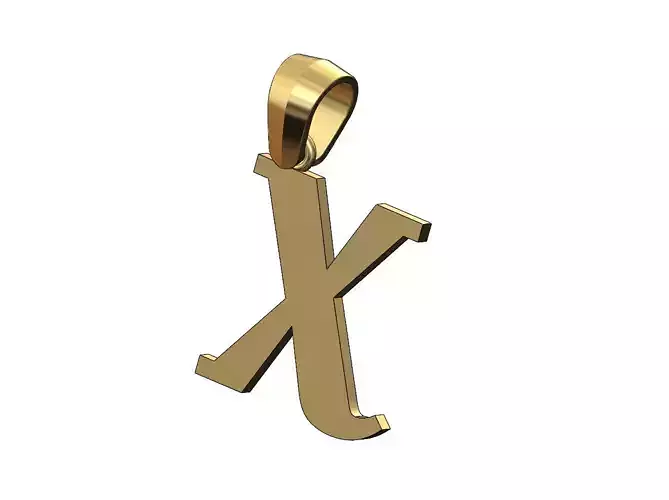 X initial letter pendant charm with bail