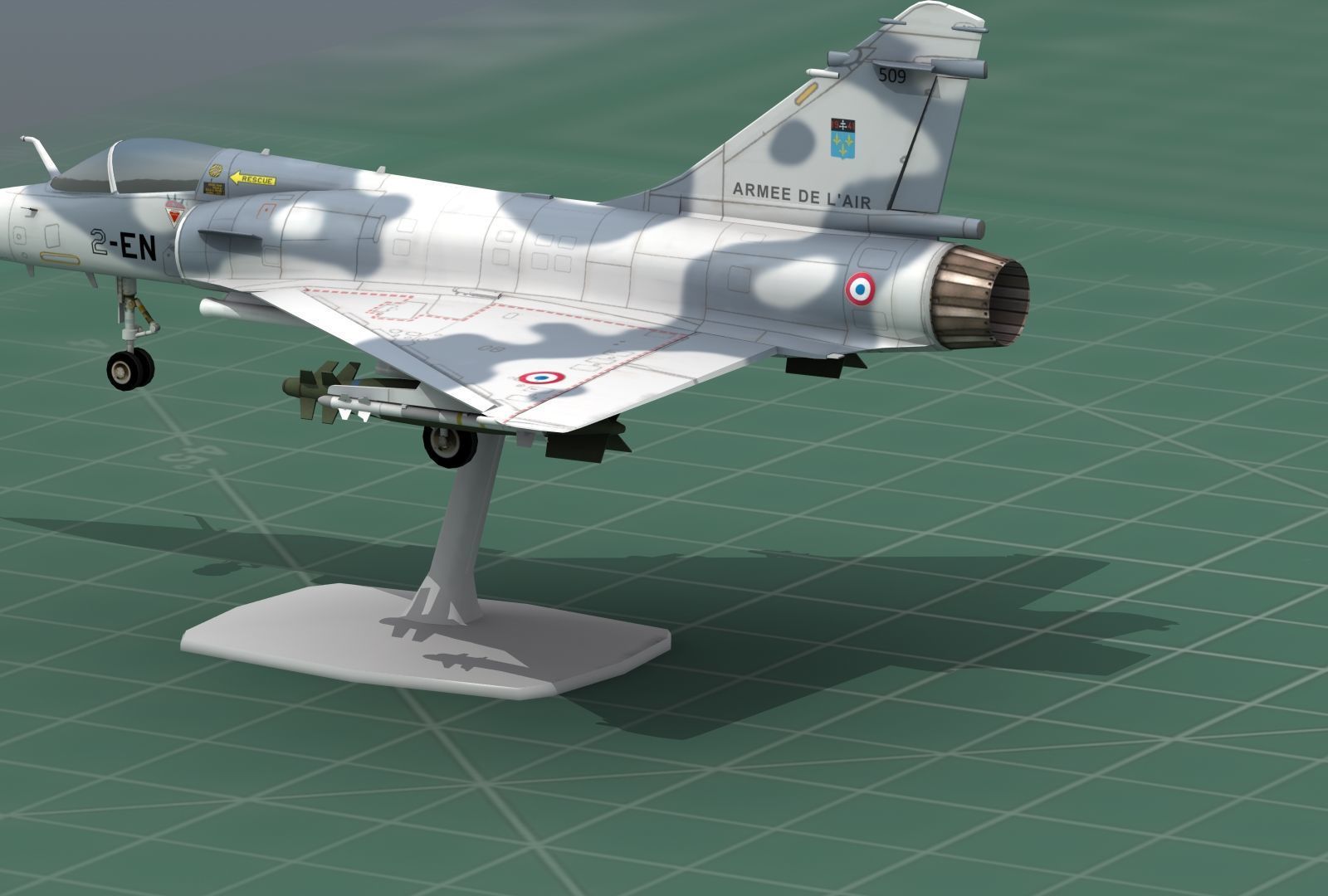 Mirage2000C Jet Fighter 3D Print Model 3D print model_12