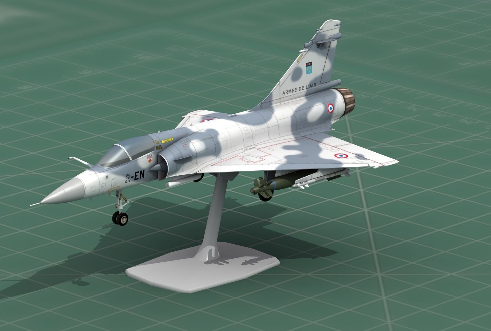 Mirage2000C Jet Fighter 3D Print Model 3D print model_3