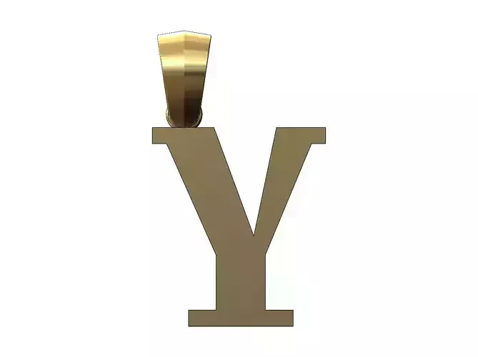Y initial letter pendant charm with bail