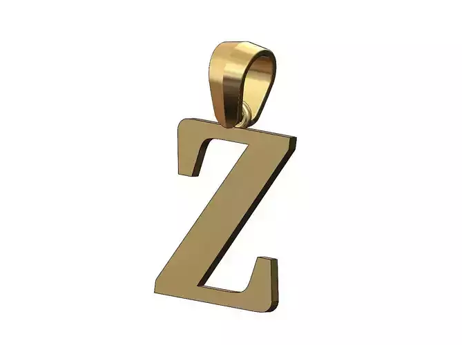 Z initial letter pendant charm with bail