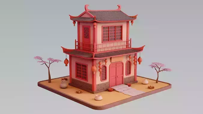 Stylized Chinese House 01