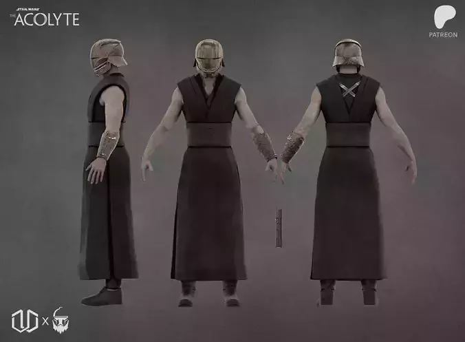 Star Wars The Acolyte The Stranger One6 One12 Figure Kit 3D print model