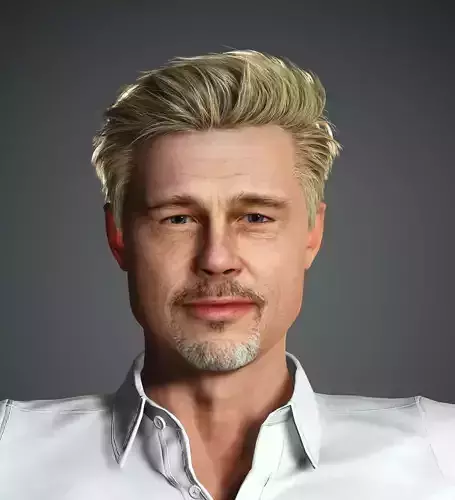 Brad Pitt 3D Model Low-poly 3D model Low-poly 3D model