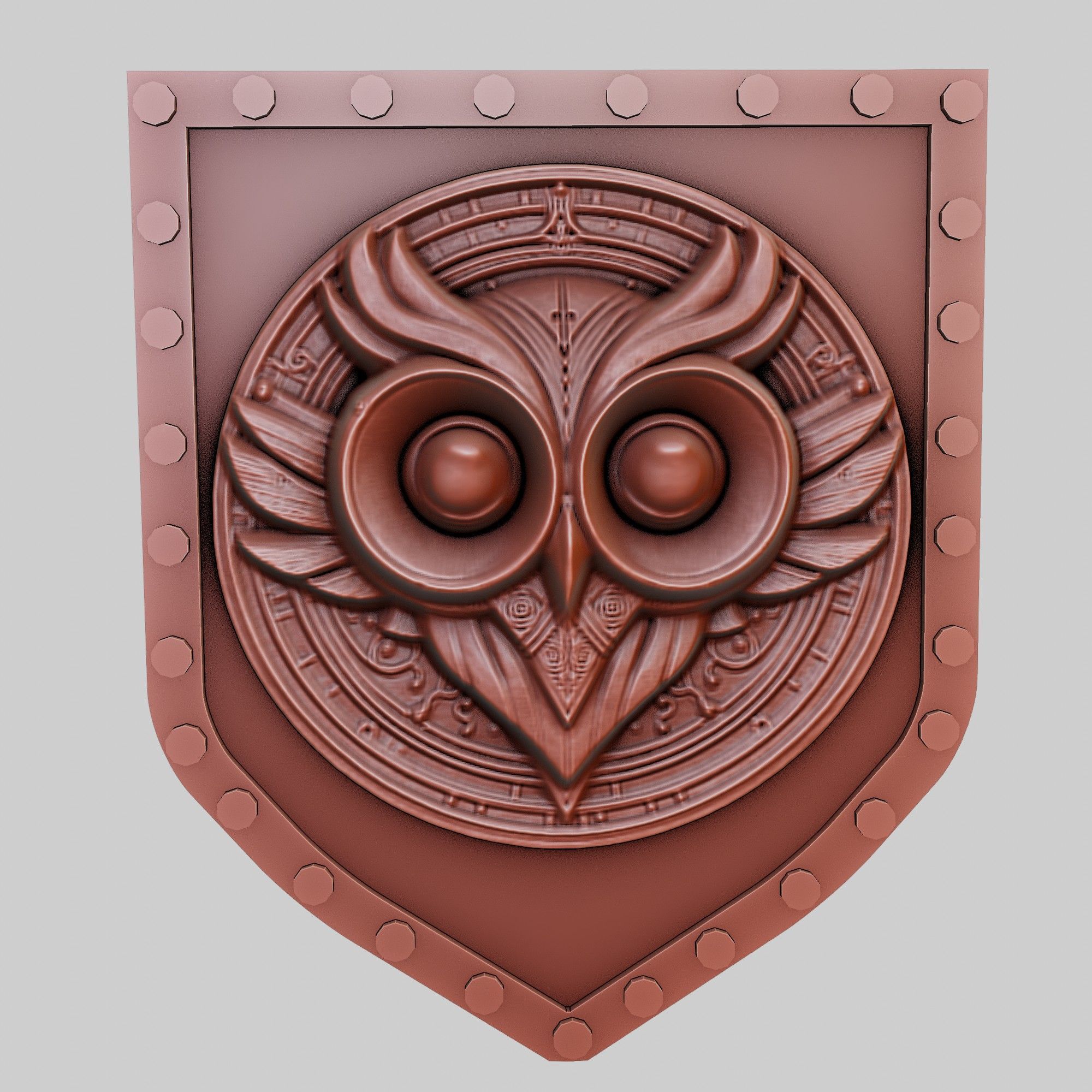 Owl Animal Wall Art Owl Animal Medallion  3D print model_2