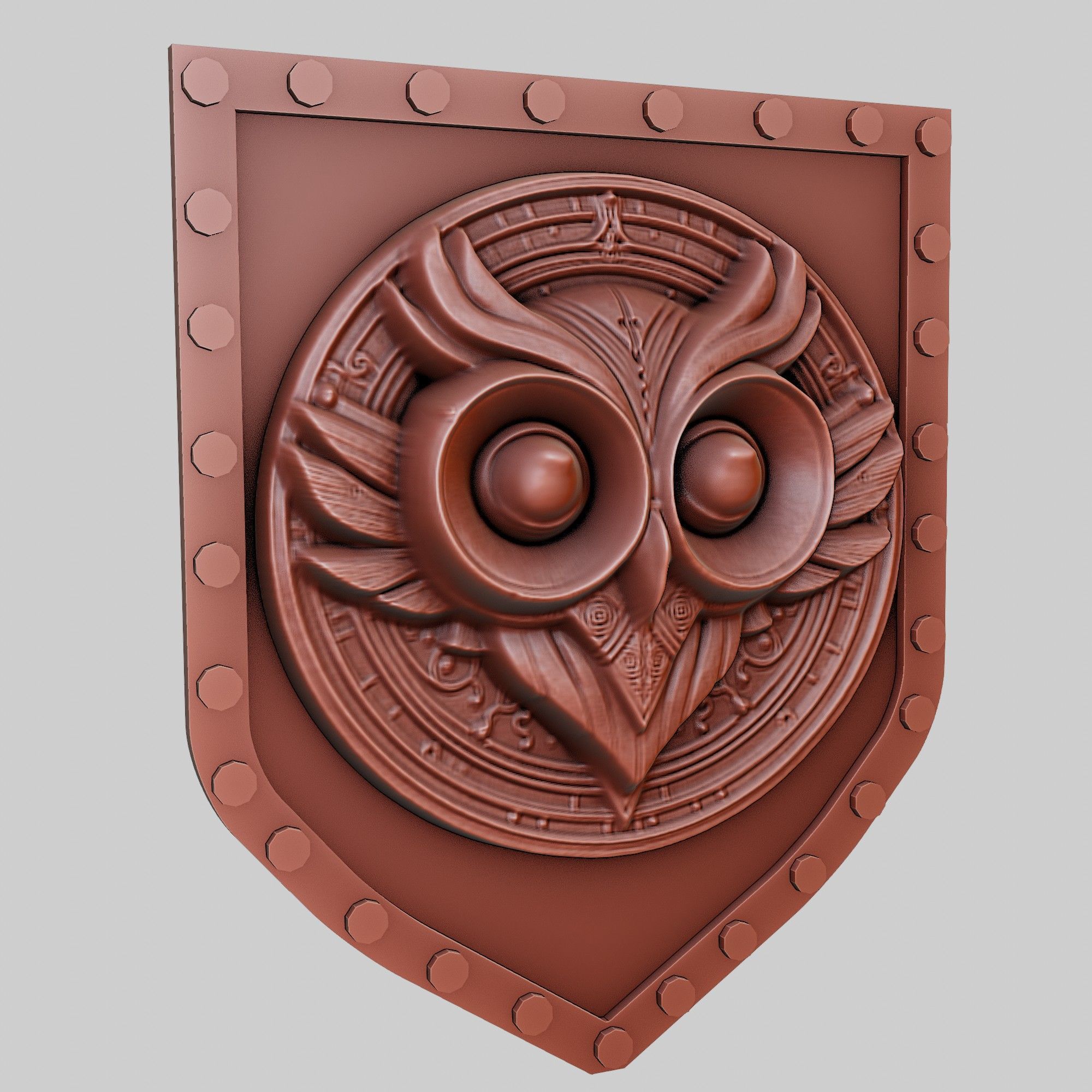 Owl Animal Wall Art Owl Animal Medallion  3D print model_3