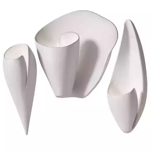 Wall Sconce Collection by Hannah Woodhouse organic shape white 3D model