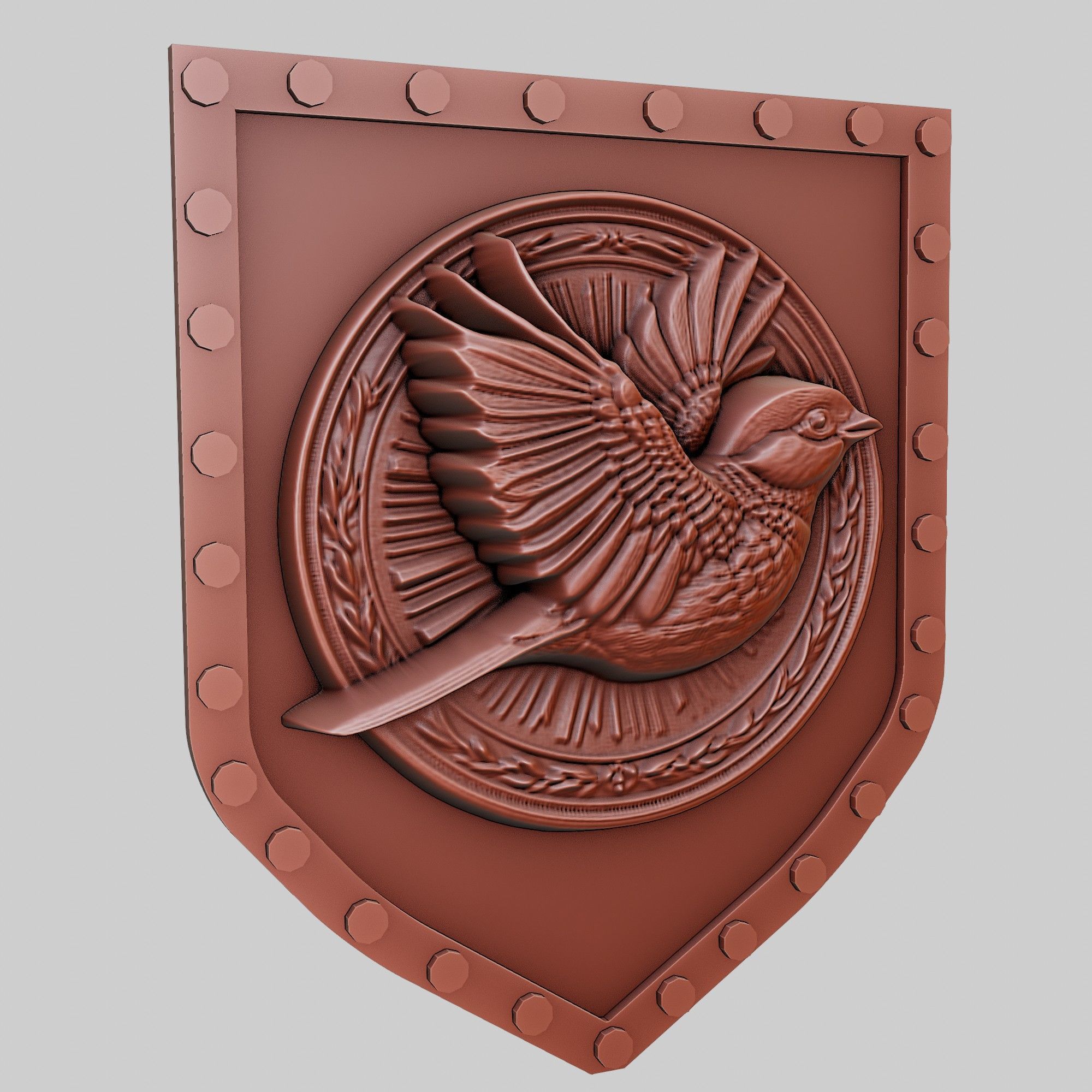 Sparrow Animal Wall Art Sparrow Animal Medallion  3D print model_3