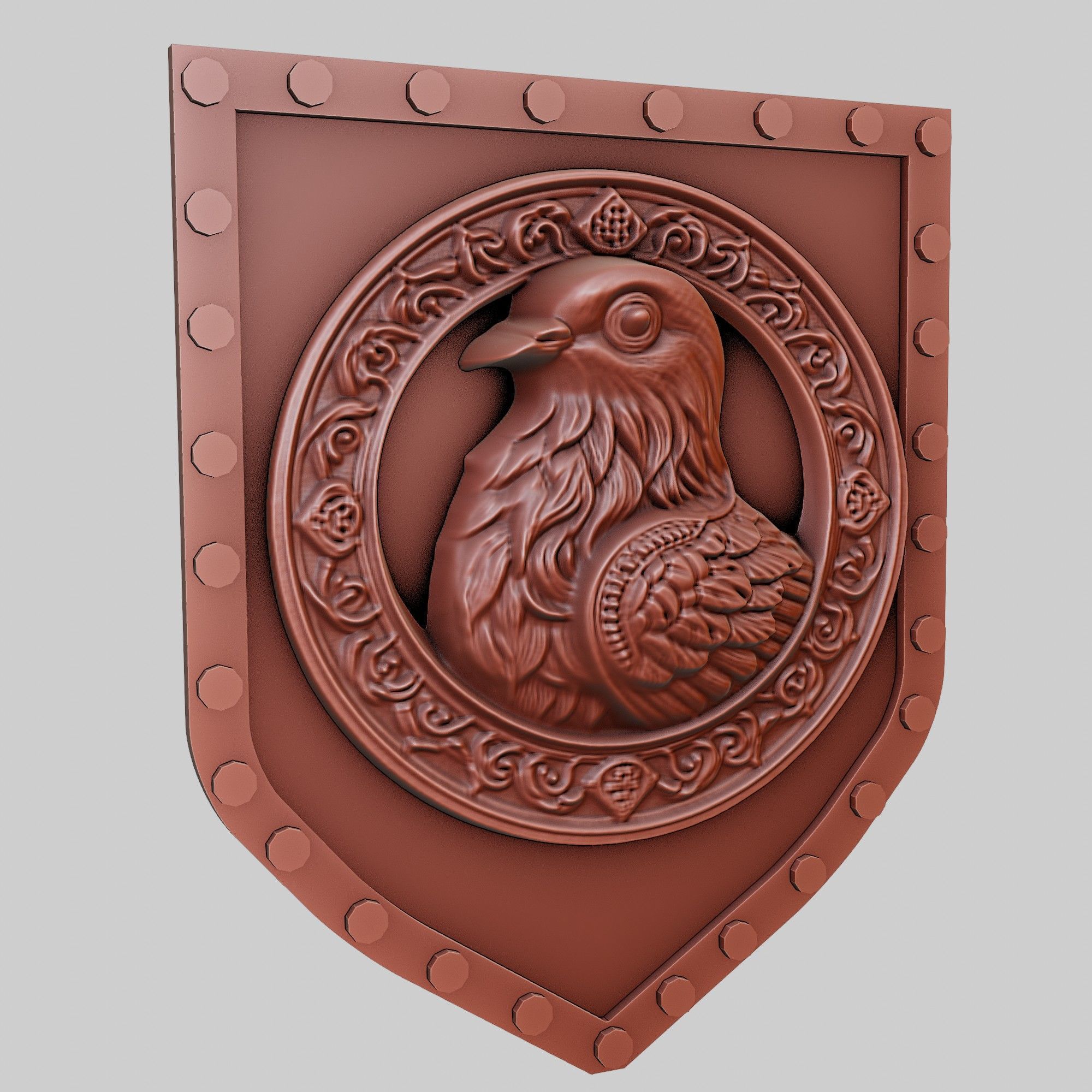 Pigeon Animal Wall Art Pigeon Animal Medallion  3D print model_3
